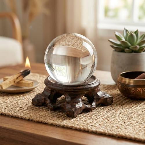 Didiseaon Crystal Ball Pedestal Stand - 2.16 in Black Ebony