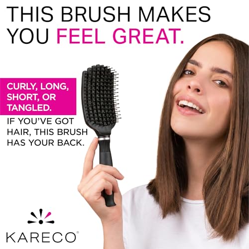 KareCo Premium Tangle Buster Brush - Cashmere Travel Detangler for All Hair Types