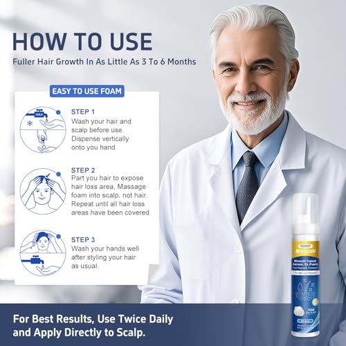 5% Minoxidil Foam with Biotin for Hair & Beard Growth - 4.22oz