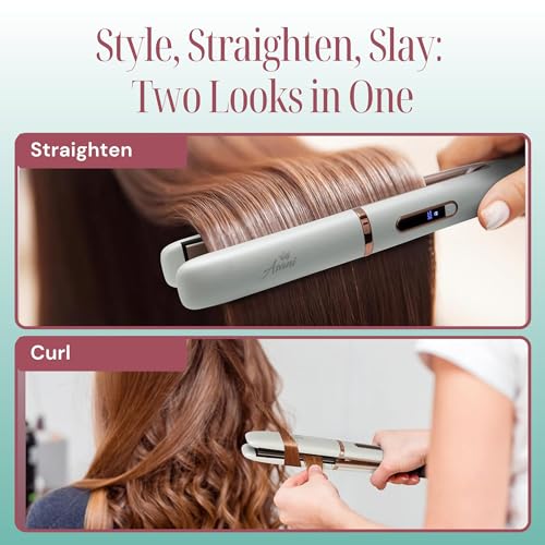 Asani 2-in-1 Hair Straightener and Curler with Negative Ions - Fast Heat-up & Adjustable Temp