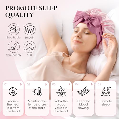 Reversible Satin Bonnet for Women - Adjustable Double Layer Sleep Cap