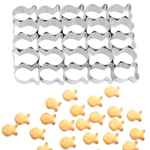 25-Cavity Goldfish Cookie Cutter - Stainless Steel Mini Molds