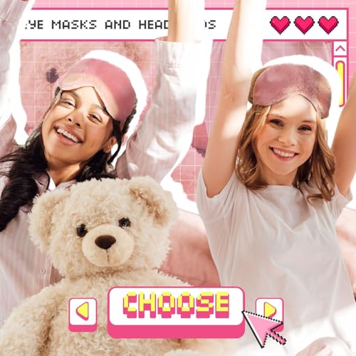Newcotte Sleepover Party Supplies Set - 24 Pcs Plush Masks & Headbands