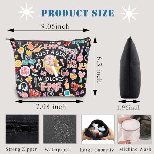 K-Pop Makeup Bag - Just A Girl Who Loves K-Pop Cosmetic Travel Pouch
