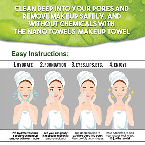 Nano Towel Makeup Remover - Grey Facial Wash Cloth for Sensitive Skin