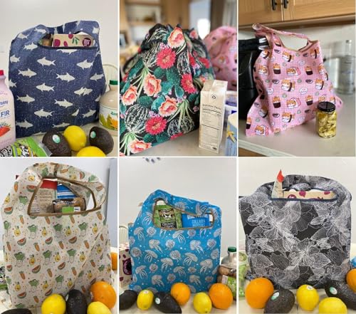 Large Foldable Nylon Reusable Grocery Tote Bags - Eco-Friendly
