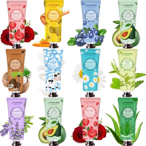 12 Pack Body Lotion Gift Set for Women - Natural Fragrance & Moisturizing