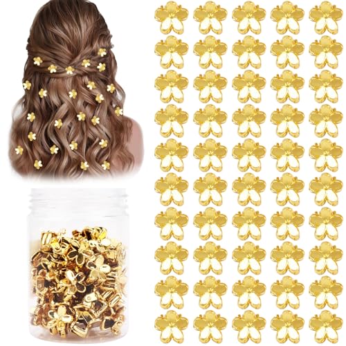 Atoden Mini Flower Hair Clips Small 50Pcs Cute Tiny Claw for Bangs