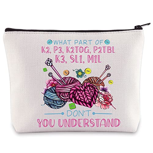 Funny Knitting Cosmetic Bag - I Don't Understand Makeup Pouch