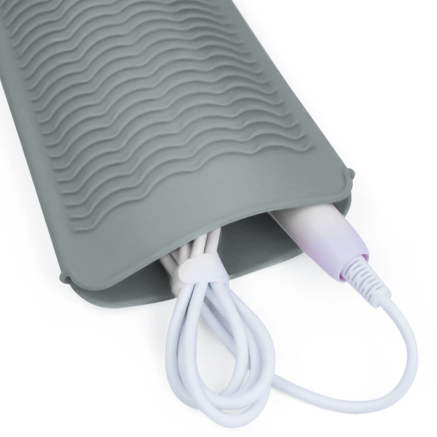 2PCS Silicone Heat Resistant Mat Pouch for Hair Straightener, Curling Iron, Flat Iron and Hot Hair Tools Grey 2 Pack
