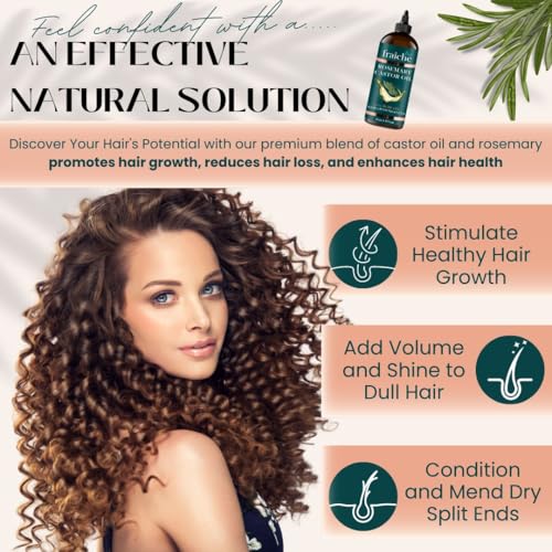 Live Fraiche Rosemary Castor Oil for Hair Growth - 16 Fl Oz, Pack of 1