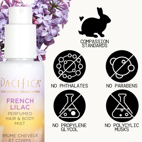 Pacifica French Lilac Hair & Body Mist – Vegan Floral Fragrance Spray