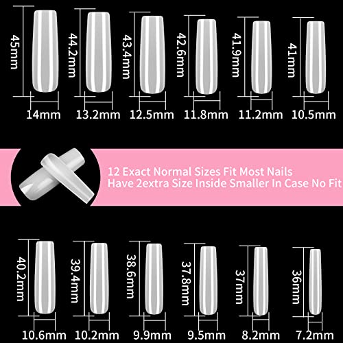 240 Pcs Natural Full Cover Nail Tips for Acrylic Nails