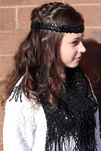 Kenz Laurenz Sequin Headband Pack - 12 Sparkly Hairbands for Teens & Women