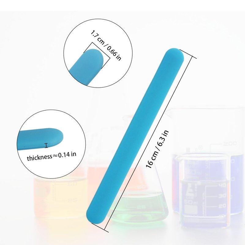 6 PCS Reusable Silicone Stirring Stick, Silicones Stirrings Sticks, Blue Reusable Silicone Wax Stick Popsicle Sticks Tools, for DIY Crafts, Resin, Liquid, Paint