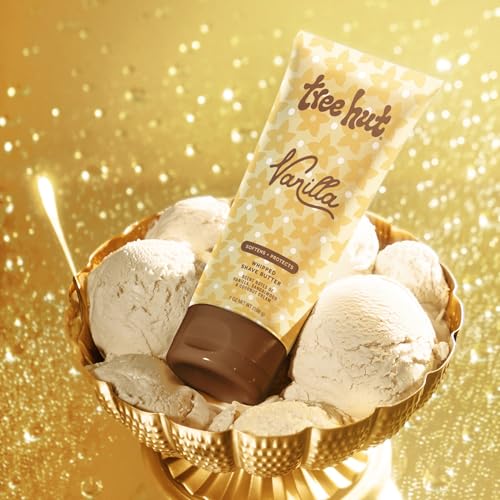 Tree Hut Whipped Shave Butter Vanilla, Hydrating & Nourishing Shave Cream with Shea Butter & Aloe, Smooth Glide for Silky Skin, Warm Cozy Scent, 7 Fl Oz