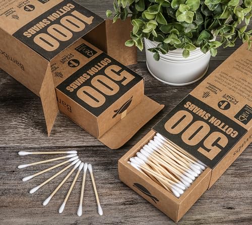 Sea Turtle Bamboo Cotton Swabs - 1000 Count Organic Biodegradable Buds