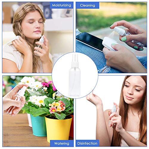 Trenbox 6 Pack 60ml Transparent Plastic Fine Mist Spray Bottles Refillable Travel