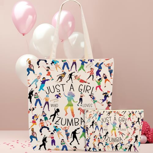 Girl Dance 839 Canvas Tote & Cosmetic Bag Set for Women