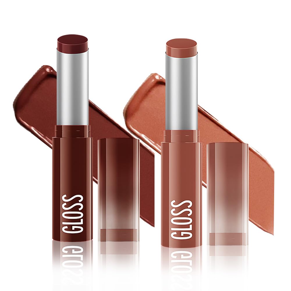 Brown Honey Lipstick | Tinted Moisturizing Lip Balm for Dry Lips - Vegan Hydrating Gloss, Sheer Lightweight Makeup, 1Pc