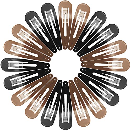 Funtopia 40 Pcs Metal No Slip Hair Clips for Women, Black & Brown, 7cm/2.8 Inch