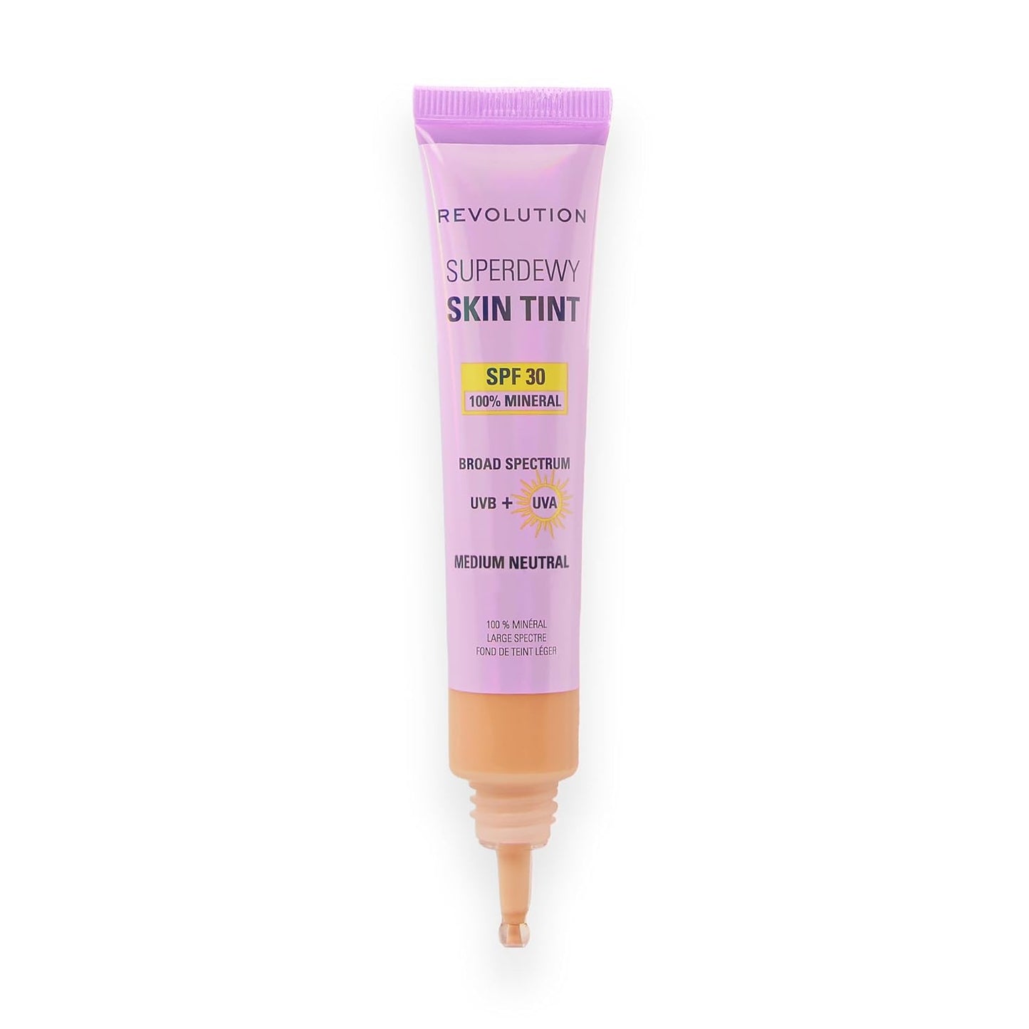 Revolution Superdewy SPF 30 Skin Tint - Tinted Mineral Foundation for Buildable Glow | Medium Tan Warm, Vegan & Cruelty-Free