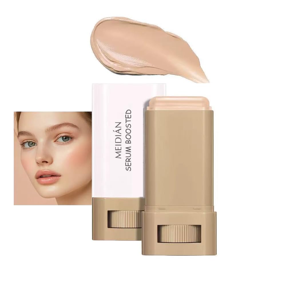 2-in-1 Foundation Concealer Makeup Stick - Creamy Formula for Mature Skin | Brightens Tone, Covers Blemishes, 6 Shades Available
