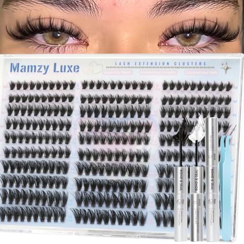 300 PCS Manga Natural Lash Clusters Kit - Wispy D-Curl Eyelashes