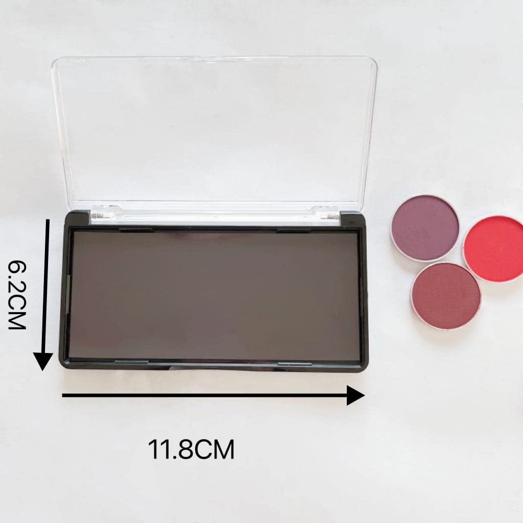 Mini Magnet Makeup Dispensing Plate Set - 2 Rectangular Palettes for Eyeshadow & Blush | Includes 10 Metal Stickers
