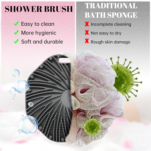 2Pcs Food-Grade Silicone Body Scrubber for Gentle Exfoliation
