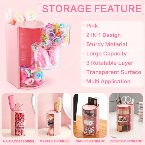 Kids Girls Hair Accessories Set with Pink Storage Box - 246 Pieces including Ties Clips & Bands