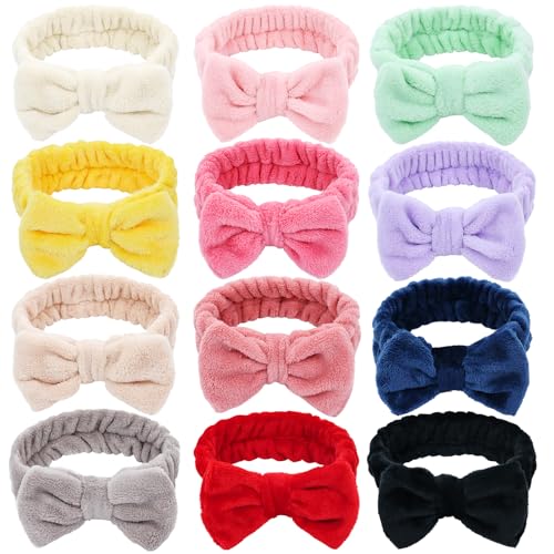 Dizila 12 Pack S2 Soft Stretchy Flannel Big Bow Headbands
