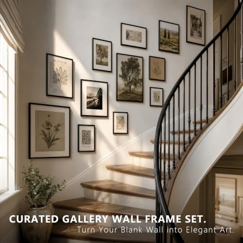 11x14 Black Picture Frame with 8x10 Mat - Shatter Resistant Plexiglass