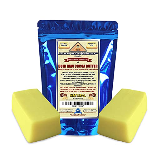 Ancient Health Remedies Organic Raw Cocoa Butter Block, 8oz - DIY Skincare