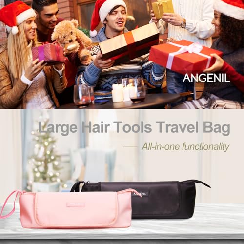 ANGENIL Black Hair Tool Travel Bag with Heat Resistant Mat