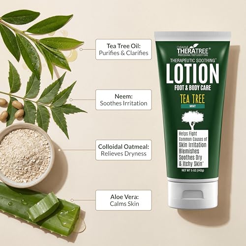 TheraTree Tea Tree Oil Lotion with Neem Oil & Aloe Vera - 5 Fl Oz