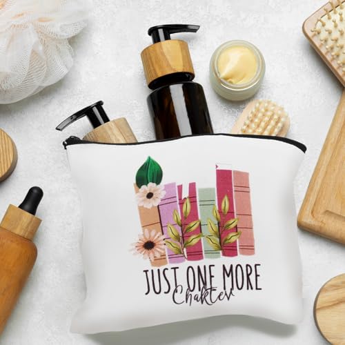 8-Pack Book Lovers Makeup Bags Set | Floral Design Cosmetic Bags