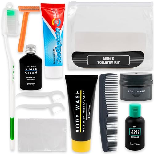Trail Maker Men’s Travel Toiletry Kit, 13-Piece TSA Compliant Grooming Set