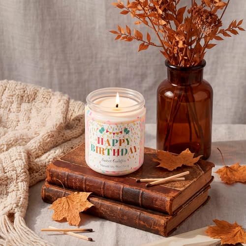 Joyin Vanilla Buttercream Scented Birthday Candle - 7oz Soy Candle Gift