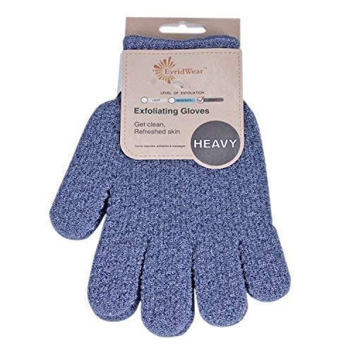 Evridwear Exfoliating Gloves for Body & Back Scrubber with Handles
