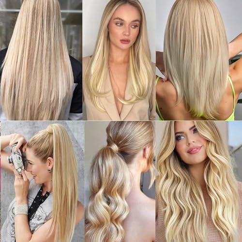 Juesoary 12 Inch Honey Blonde Tape In Hair Extensions - 10 Pcs Remy Human Hair