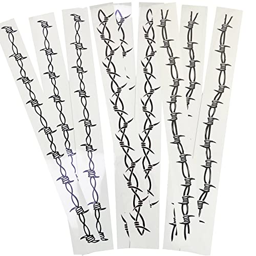Large Barbed Wire Temporary Tattoo - 9 Sheets Body Art