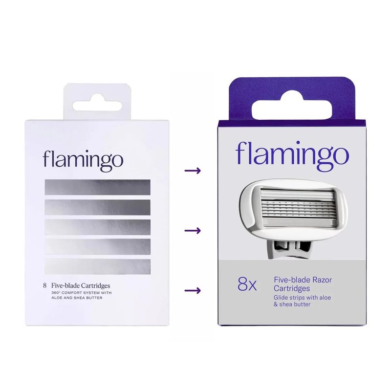Flamingo Women's Razor Blade Refills - 5-Blade Refill Cartridges - 8ct