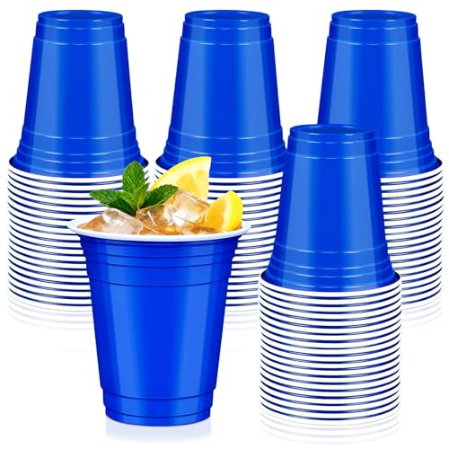 50 Dark Blue 12 oz Disposable Plastic Cups for Parties