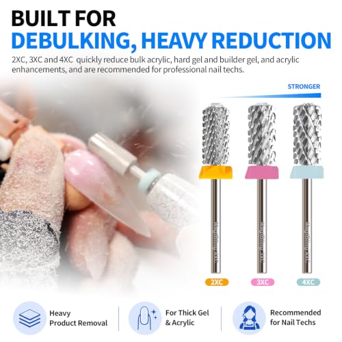 MagiBling Crystal Top 4XC Large Barrel Nail Drill Bit Quadruple Coarse Silver 3/32"