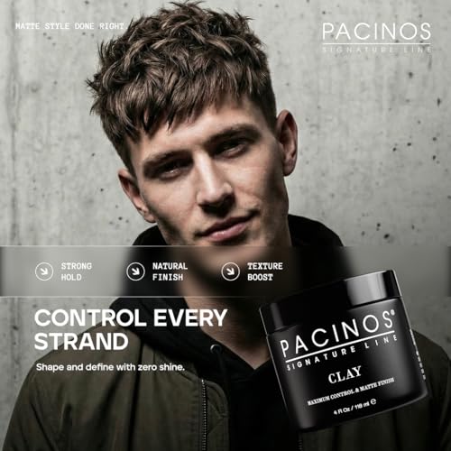 Pacinos Clay Hair Paste - Firm Hold Styling Wax, 4 oz