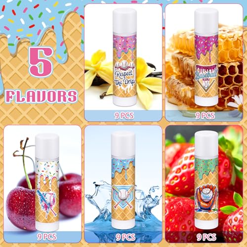 Loopeer Classic 30 Pcs Baseball Drip Lip Balm Party Favors