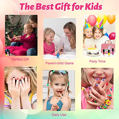 Kids Nail Polish Set - 25 Non-Toxic Peel-Off Colors for Girls