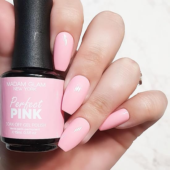 Madam Glam Vegan Soak-Off Gel Polish - Perfect Pink 15ml