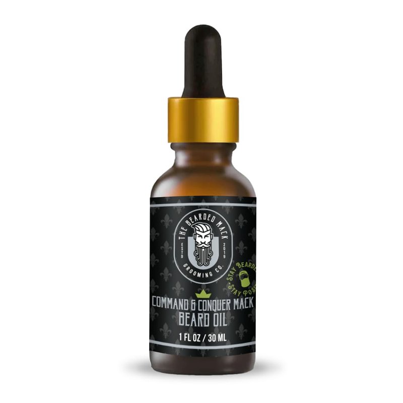 The Bearded Mack – Command & Conquer Beard Oil | Key Lime, Rosemary & Cedarwood Cologne Scent | Softens, Hydrates & Controls Beard | Non-Greasy Daily Beard Conditioner for Men | 1oz
